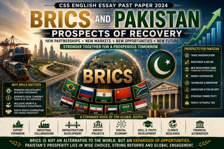 BRICS and Pakistan CSS English Essay Past Paper 2024