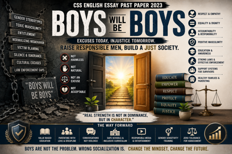 Boys Will Be Boys CSS English Essay Past Paper 2023