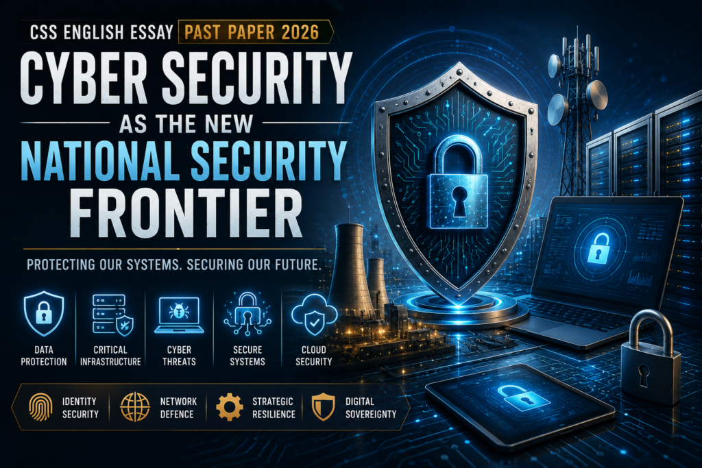 CSS English Essay Past Paper 2026 Cyber Security as the New National Security Frontier