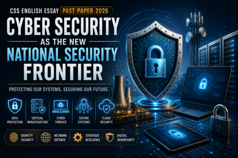 CSS English Essay Past Paper 2026 Cyber Security as the New National Security Frontier