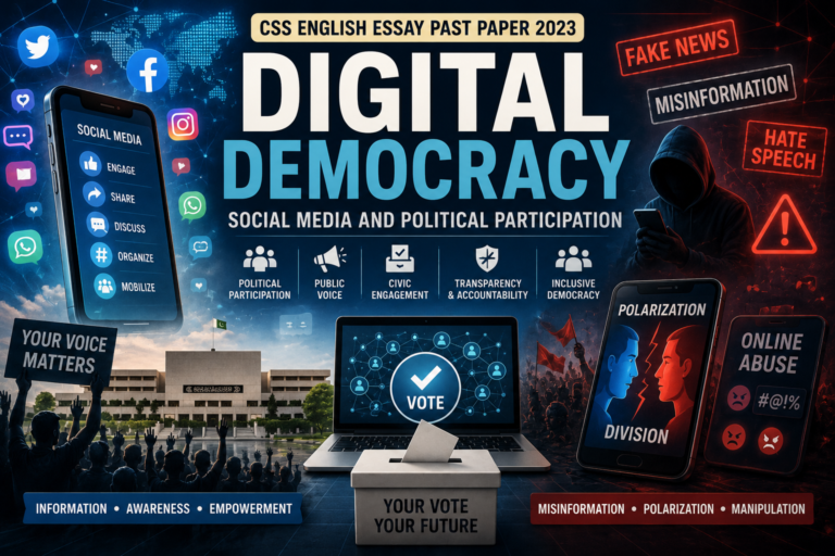 Digital Democracy CSS English Essay Past Paper 2023
