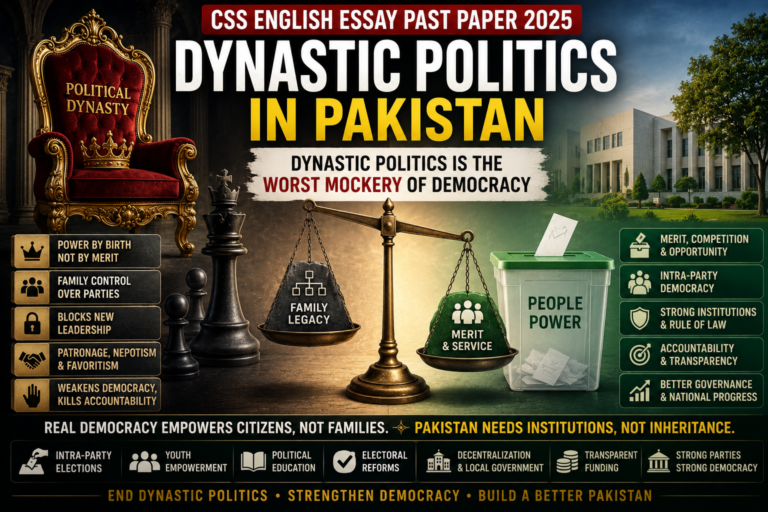 Dynastic Politics in Pakistan CSS English Essay Past Paper 2025
