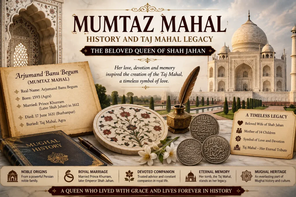 Mumtaz Mahal, Shah Jahan, Taj Mahal history, Mughal queen, real name, children, death and tomb
