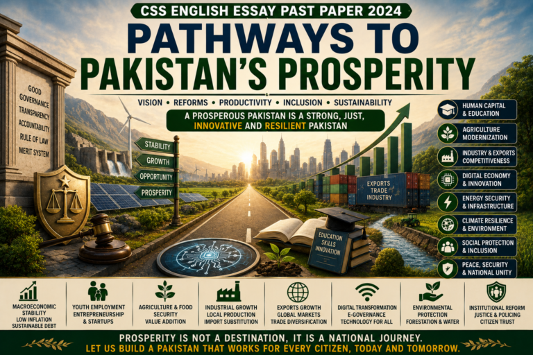 Pathways to Pakistan’s Prosperity CSS English Essay Past Paper 2024