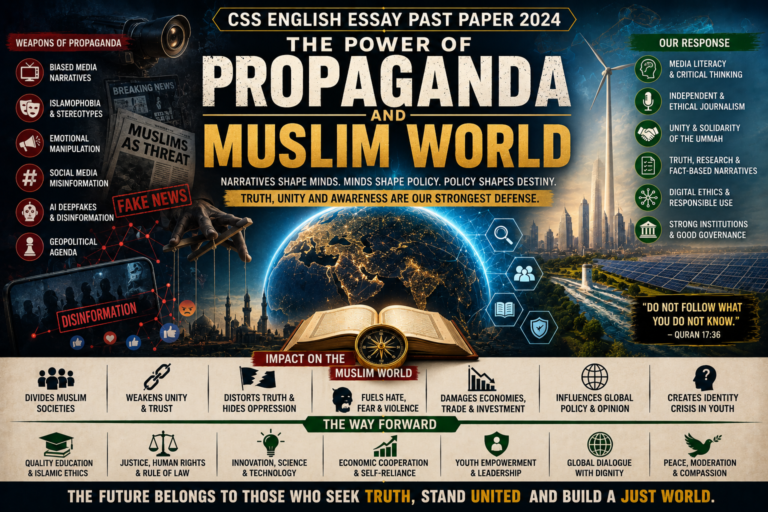Propaganda and Muslim World CSS English Essay Past Paper 2024