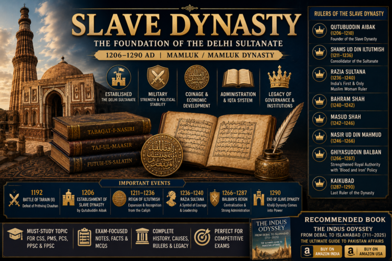 Slave Dynasty history with Qutubuddin Aibak, Iltutmish, Razia Sultana, Balban and Delhi Sultanate legacy