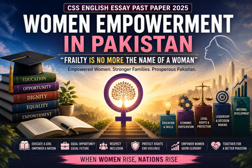 Women Empowerment in Pakistan CSS English Essay Past Paper 2025