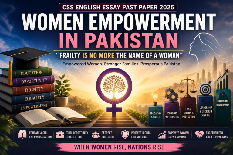Women Empowerment in Pakistan CSS English Essay Past Paper 2025