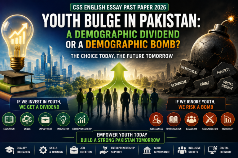 CSS English Essay Past Paper 2026 Local Government System the missing link in Pakistan’s governance structure