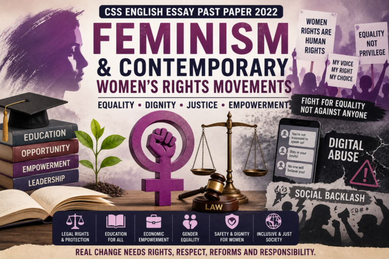 Feminism and Contemporary Women’s Rights Movements CSS English Essay Past Paper 2022